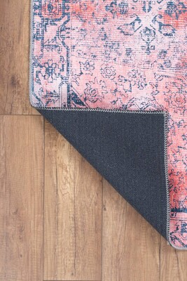 Outlet 75x150 Fusion Modern Dokuma Taban Dekoratif Pembe Halı AL-200 - 5