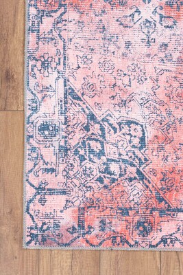 Outlet 75x150 Fusion Modern Dokuma Taban Dekoratif Pembe Halı AL-200 - 4