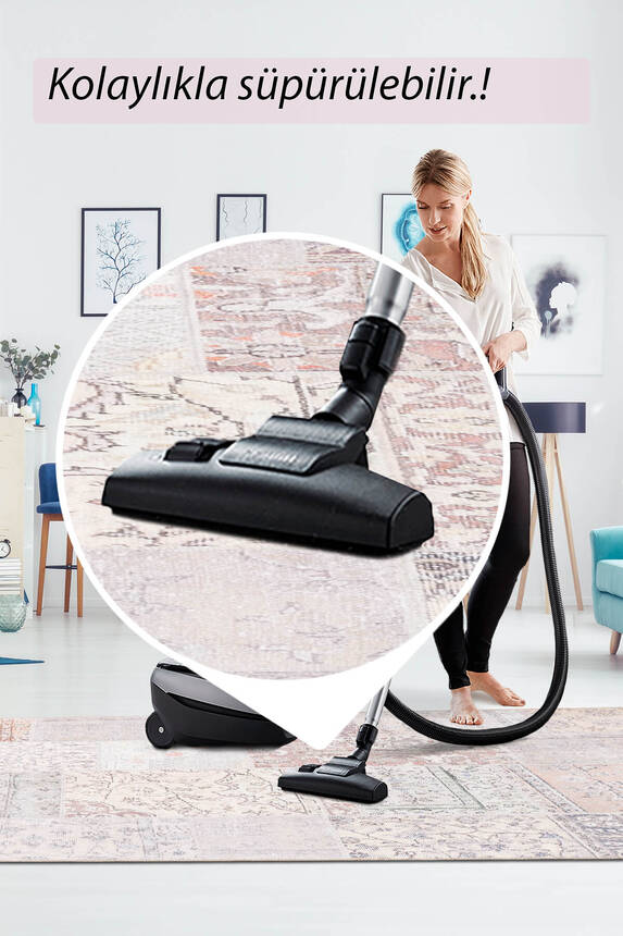 Outlet 75x150 Jazz Patchwork Desenli Dokuma Taban Dekoratif Bej Halı AL-420 - 7