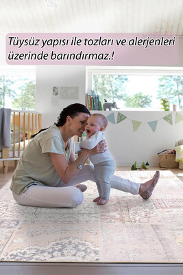 Outlet 75x150 Jazz Patchwork Desenli Dokuma Taban Dekoratif Bej Halı AL-420 - 8