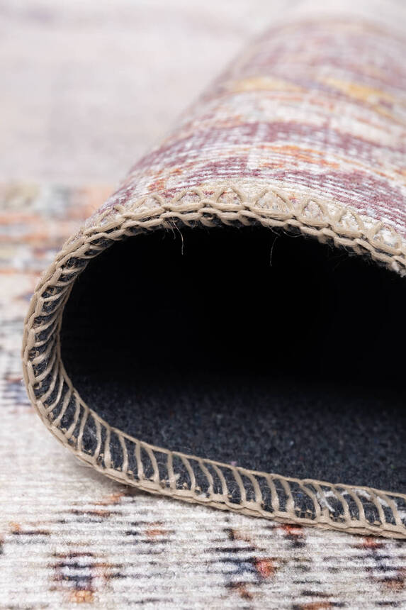 Outlet 75x150 Jazz Patchwork Desenli Dokuma Taban Dekoratif Bej Halı AL-420 - 4