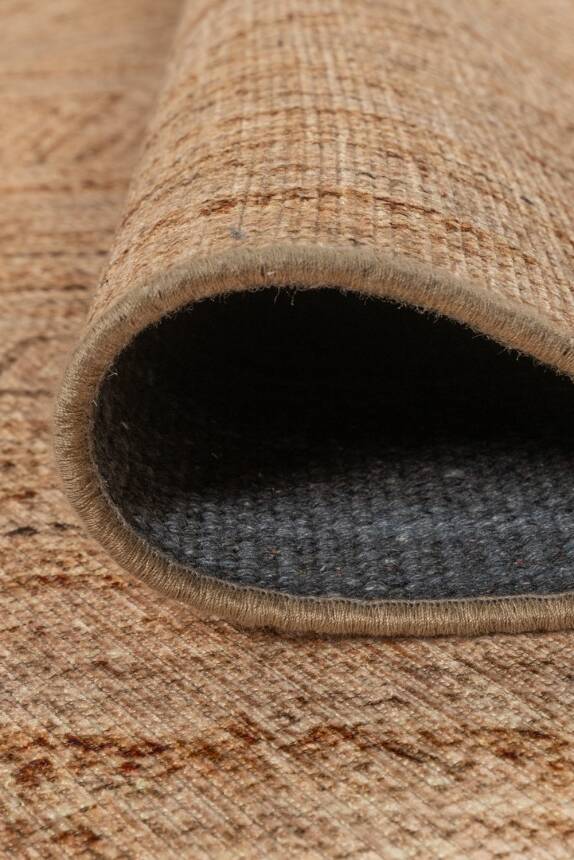 Outlet 75x150 Nora Jüt Rengi Geometrik Desenli Dokuma Tabanlı Modern Şönil Halı AL-524 - 6