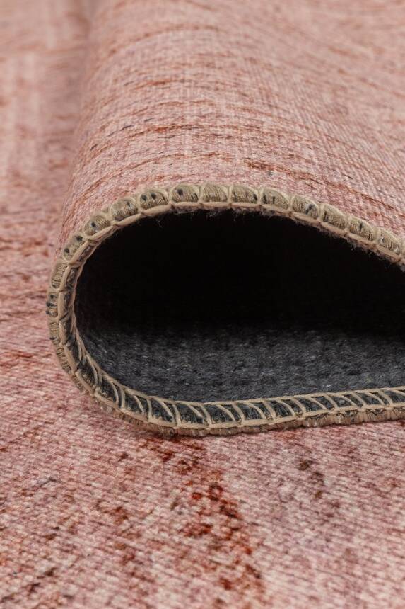 Outlet 75x150 Nora Pudra Geometrik Desenli Dokuma Tabanlı Modern Şönil Halı AL-497 - 6