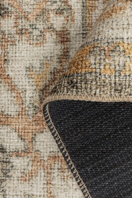 Outlet 75x150 Relic Yeşil Vintage Dokulu Klasik Desenli Dokuma Tabanlı Şönil Halı AL-515 - 5