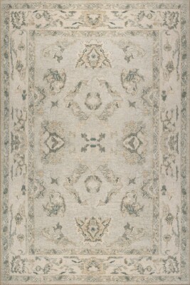 Outlet 75x150 Relic Yeşil Vintage Dokulu Klasik Desenli Dokuma Tabanlı Şönil Halı AL-517 - 2