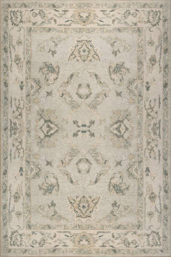 Outlet 75x150 Relic Yeşil Vintage Dokulu Klasik Desenli Dokuma Tabanlı Şönil Halı AL-517 - 2