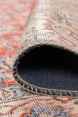 Outlet 75x230 Blues Vintage Desenli Dokuma Taban Dekoratif Kırmızı Halı AL-417 - 4