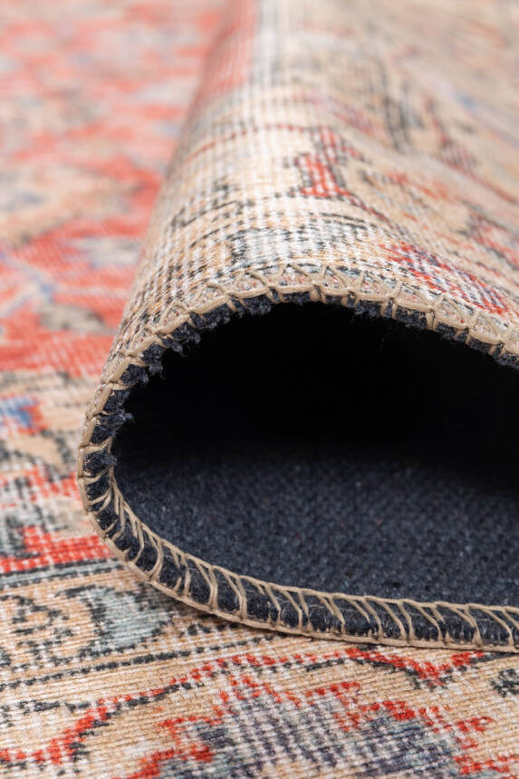 Outlet 75x230 Blues Vintage Desenli Dokuma Taban Dekoratif Kırmızı Halı AL-417 - 4