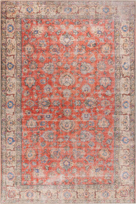 Outlet 75x230 Blues Vintage Desenli Dokuma Taban Dekoratif Kırmızı Halı AL-417 - 2