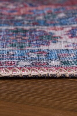 Outlet 75x230 Blues Vintage Desenli Dokuma Taban Dekoratif Kırmızı Halı AL-84 - 6