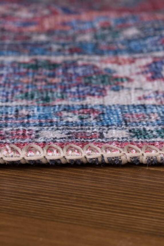 Outlet 75x230 Blues Vintage Desenli Dokuma Taban Dekoratif Kırmızı Halı AL-84 - 6