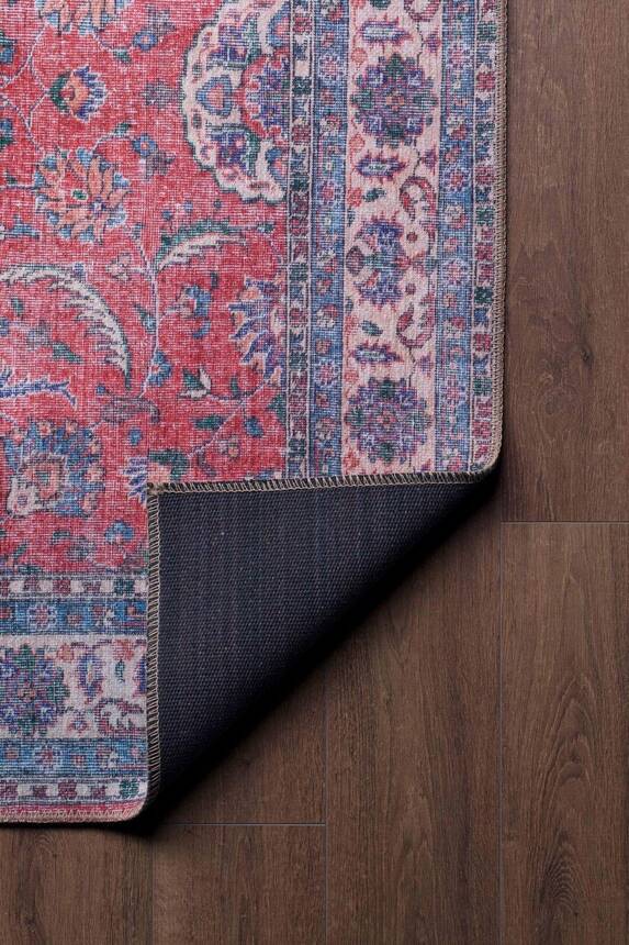 Outlet 75x230 Blues Vintage Desenli Dokuma Taban Dekoratif Kırmızı Halı AL-84 - 4