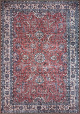 Outlet 75x230 Blues Vintage Desenli Dokuma Taban Dekoratif Kırmızı Halı AL-84 - 1