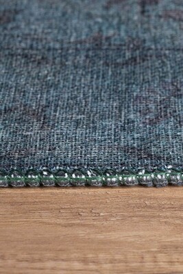 Outlet 75x230 Blues Vintage Desenli Dokuma Taban Dekoratif Yeşil Halı AL-21 - 7