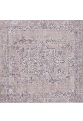Outlet 75x230 Dorian Eskitme Desenli Dokuma Taban Dekoratif Pembe / Pudra Halı AL-91 - 9
