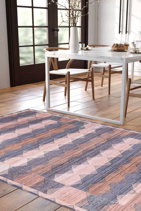 Outlet 75x230 Dorian Modern Desenli Dokuma Taban Dekoratif Kahverengi Halı AL-323 - 1