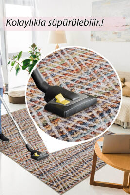 Outlet 75x230 Dorian Modern Desenli Dokuma Taban Dekoratif Renkli Halı AL-260 - 6