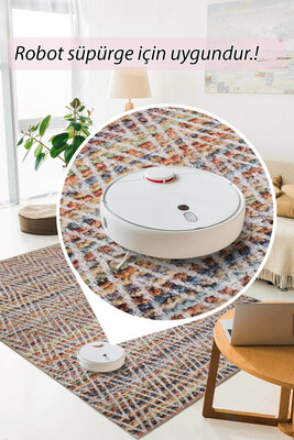 Outlet 75x230 Dorian Modern Desenli Dokuma Taban Dekoratif Renkli Halı AL-260 - 5