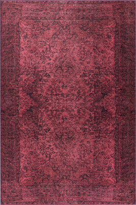 Outlet 75x230 Folk Eskitme Desenli Dokuma Taban Dekoratif Mor Halı BA-06 - 5