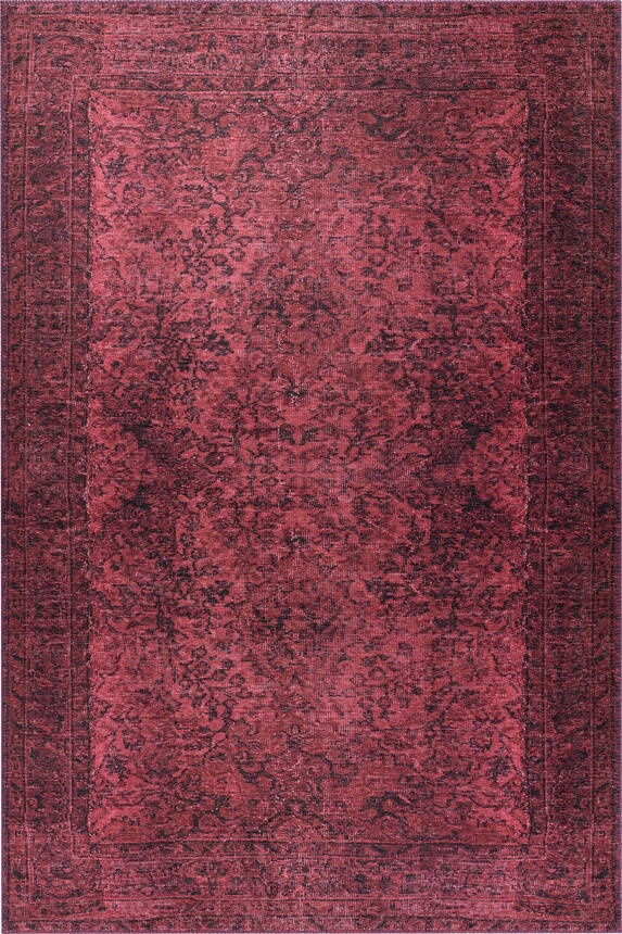 Outlet 75x230 Folk Eskitme Desenli Dokuma Taban Dekoratif Mor Halı BA-06 - 5
