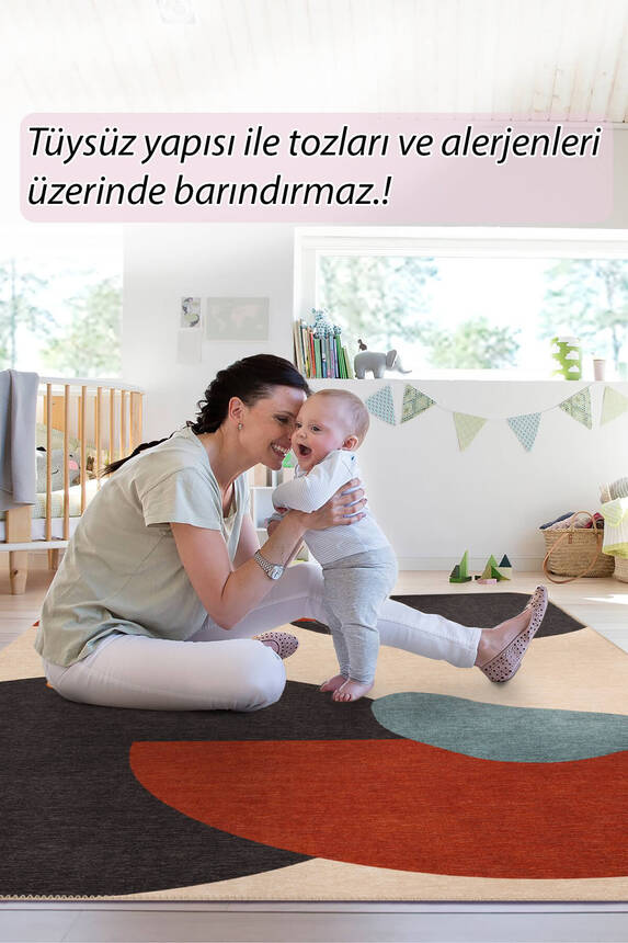 Outlet 140x190 Funk Şönil Dokuma Pamuk Polyester Renkli Halı AL-402 - 2