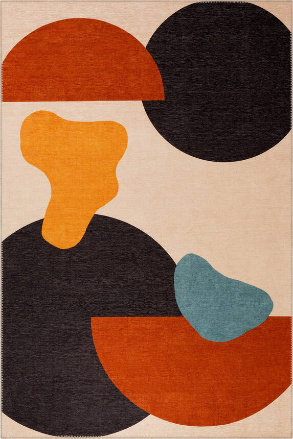 Outlet 140x190 Funk Şönil Dokuma Pamuk Polyester Renkli Halı AL-402 - 5