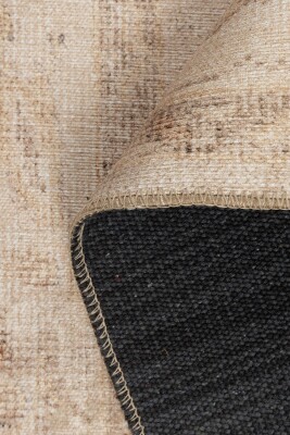 Outlet 75x230 Relic Bej Vintage Dokulu Klasik Desenli Dokuma Tabanlı Şönil Halı AL-523 - 5