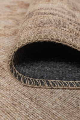 Outlet 75x230 Relic Bej Vintage Dokulu Klasik Desenli Dokuma Tabanlı Şönil Halı AL-523 - 6