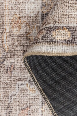 Outlet 75x230 Relic Krem Vintage Dokulu Klasik Desenli Dokuma Tabanlı Şönil Halı AL-516 - 5