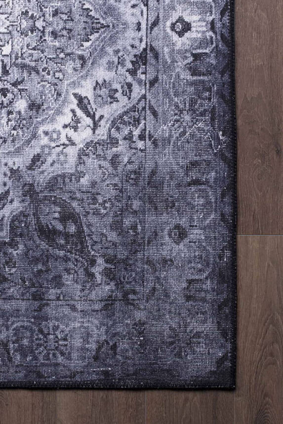Outlet 75x300 Blues Vintage Desenli Dokuma Taban Dekoratif Gri Halı AL-22 - 3
