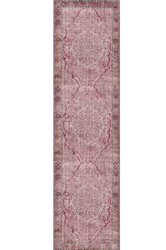Outlet 75x300 Blues Vintage Desenli Dokuma Taban Dekoratif Kırmızı Halı AL-167 - 7