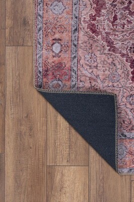 Outlet 75x300 Blues Vintage Desenli Dokuma Taban Dekoratif Kırmızı Halı AL-167 - 4