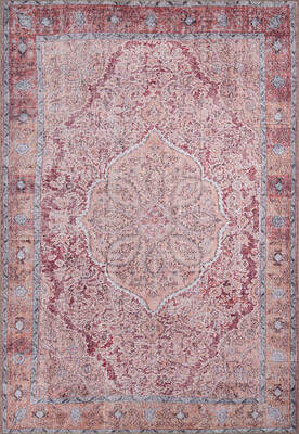 Outlet 75x300 Blues Vintage Desenli Dokuma Taban Dekoratif Kırmızı Halı AL-167 - 1