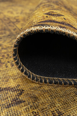 Outlet 75x300 Blues Vintage Desenli Dokuma Taban Dekoratif Sarı Halı AL-24 - 4