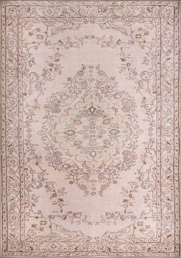 Outlet 75x300 Dorian Eskitme Desenli Dokuma Taban Dekoratif Bej Halı AL-20 - 1