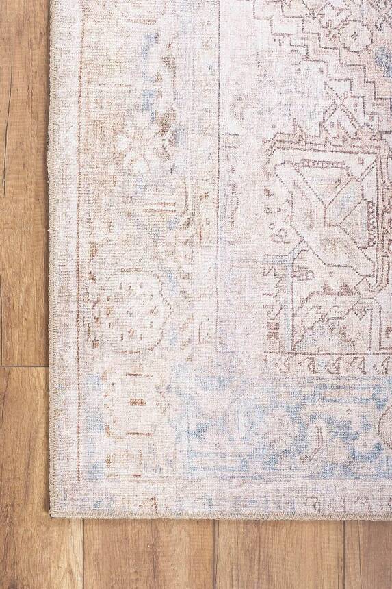 Outlet 75x300 Dorian Eskitme Desenli Dokuma Taban Dekoratif Bej Halı AL-349 - 3