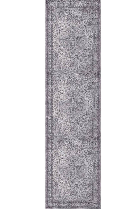 Outlet 75x300 Dorian Eskitme Desenli Dokuma Taban Dekoratif Gri Halı AL-97 - 8