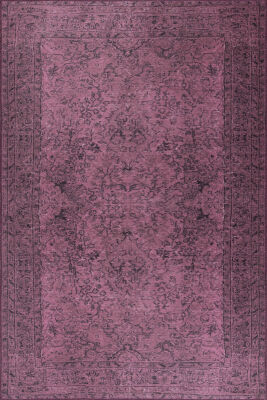 Outlet 75x300 Dorian Eskitme Desenli Dokuma Taban Dekoratif Mor Halı AL-426 - 2