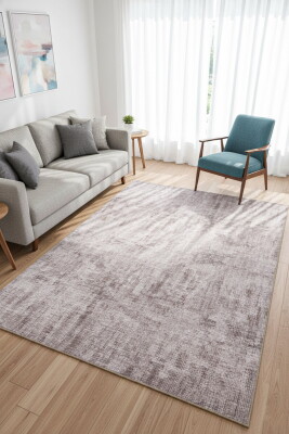 Outlet 75x300 Dorian Eskitme Desenli Dokuma Taban Dekoratif Vizon Halı AL-236 - Artloop