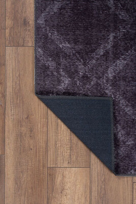 Outlet 75x300 Dorian Modern Desenli Dokuma Taban Dekoratif Siyah Halı AL-55 - 5