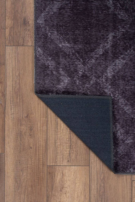 Outlet 75x300 Dorian Modern Desenli Dokuma Taban Dekoratif Siyah Halı AL-55 - 5