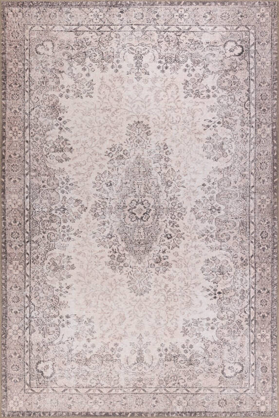 Outlet 75x300 Folk Eskitme Desenli Dokuma Taban Dekoratif Bej Halı BA-45 - 2