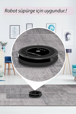 Outlet 75x300 Folk Patchwork Desenli Dokuma Taban Dekoratif Gri Halı BA-36 - 6