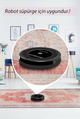 Outlet 75x300 Folk Vintage Desenli Dokuma Taban Dekoratif Kırmızı Halı BA-11 - 7