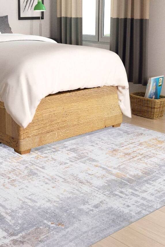Outlet 75x300 - Funk Dokuma Taban Dekoratif Modern Gri Halı AL-233 - 1
