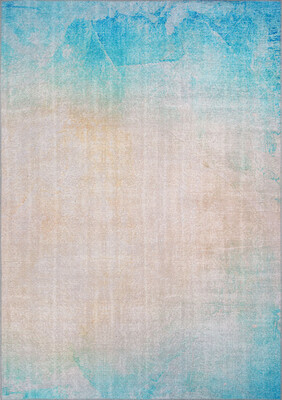 Outlet 150x230 Fusion Modern Dokuma Taban Dekoratif Bej / Mavi Halı AL-08 - Artloop