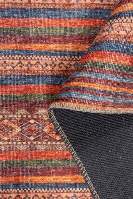 Outlet 75x300 Soul Etnik Desenli Dokuma Taban Dekoratif Kırmızı Halı AL-431 - 4