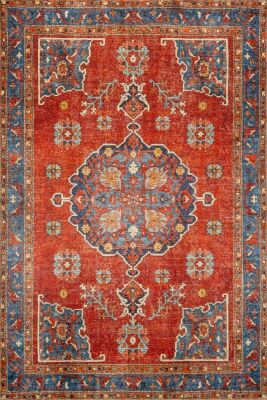 Outlet 80x150 Artloop Fuga Yumuşak Dokulu Kırmızı Vintage Desenli Halı KA-34 - 2