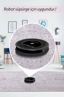 Outlet 80x150 Artloop Fuga Yumuşak Dokulu Vintage Desenli Gri Halı KA-01 - 6