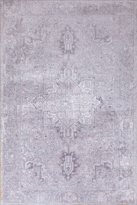 Outlet 80x150 Artloop Fuga Yumuşak Dokulu Vintage Desenli Gri Halı KA-01 - 2